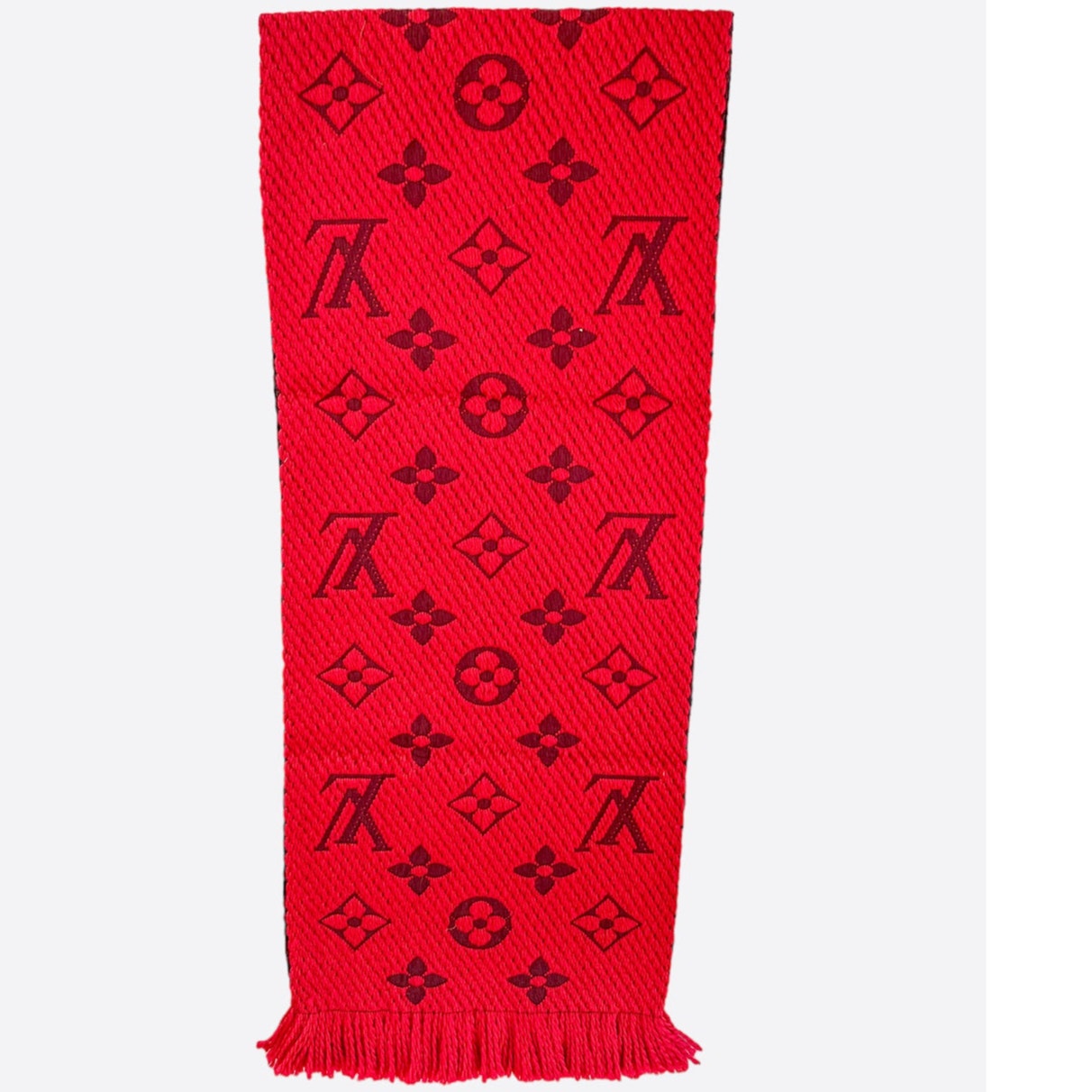 Louis Vuitton Red Logomania Reversible Wool Scarf