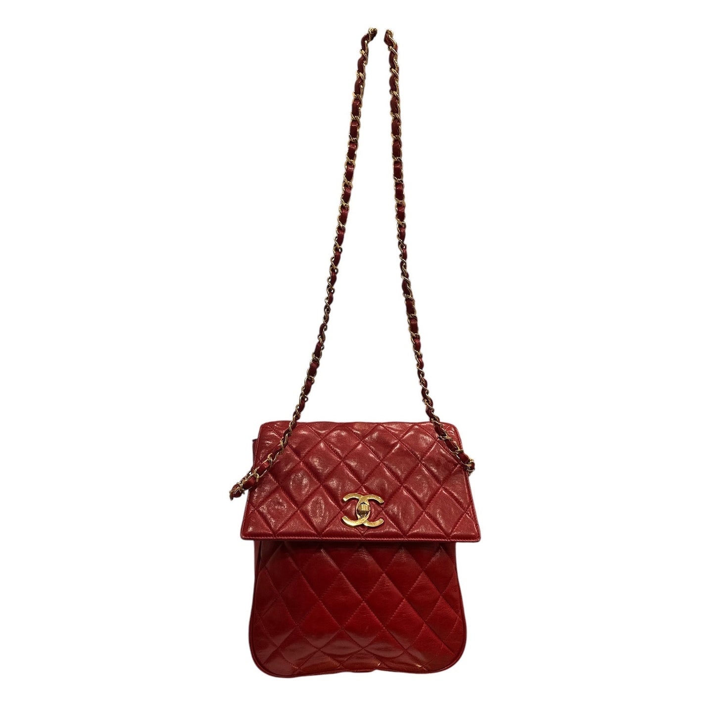 Chanel Mini Quilted Lambskin crossbody RED - Clairely Amazing