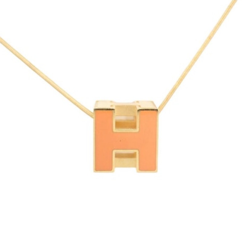 Hermes Orange Gold Necklace