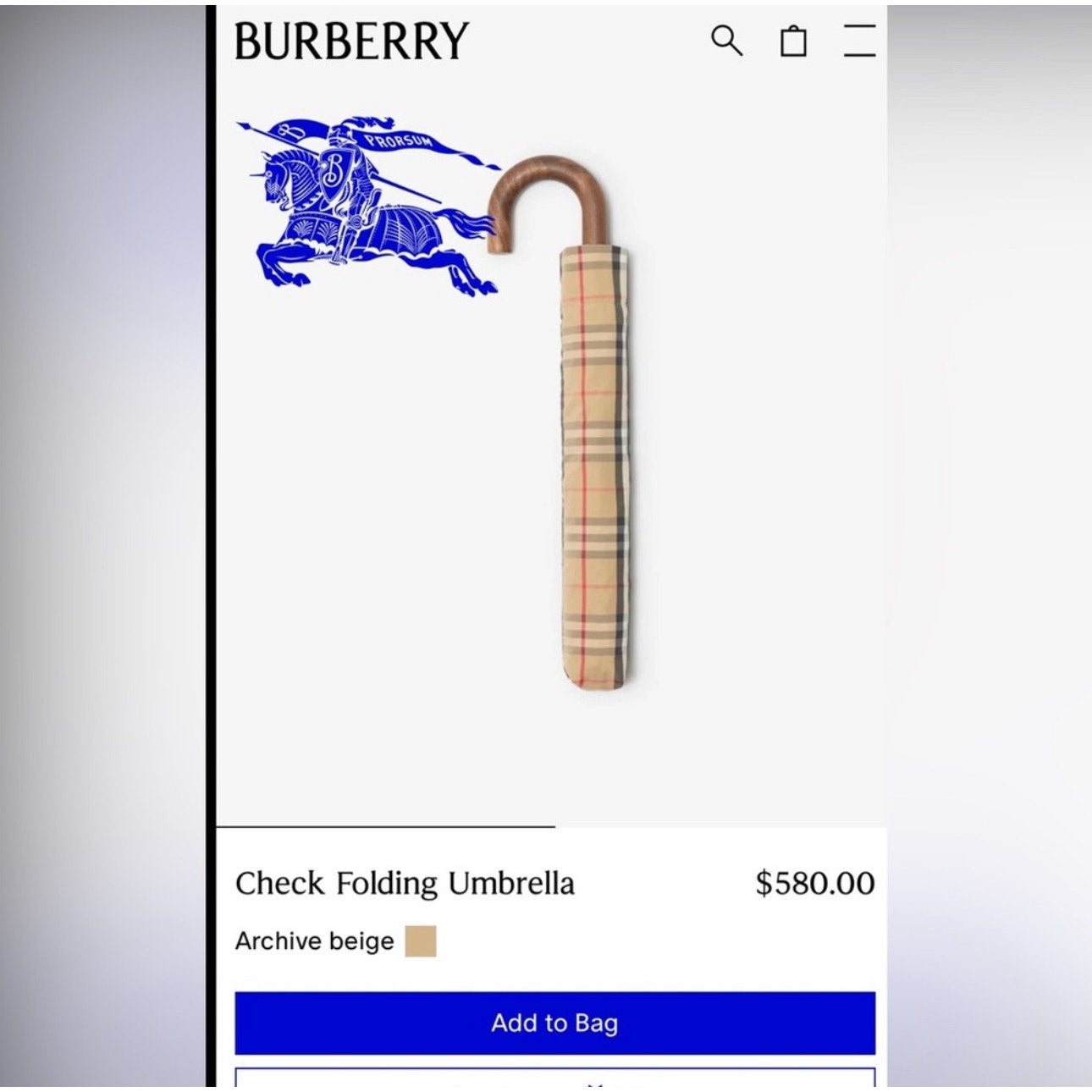 Burberry Nova Check Umbrella