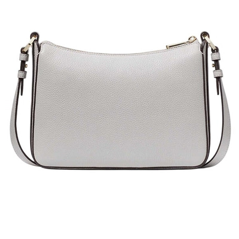 Kate Spade Hudson Medium Pebbled Leather Crossbody - Platinum Gray