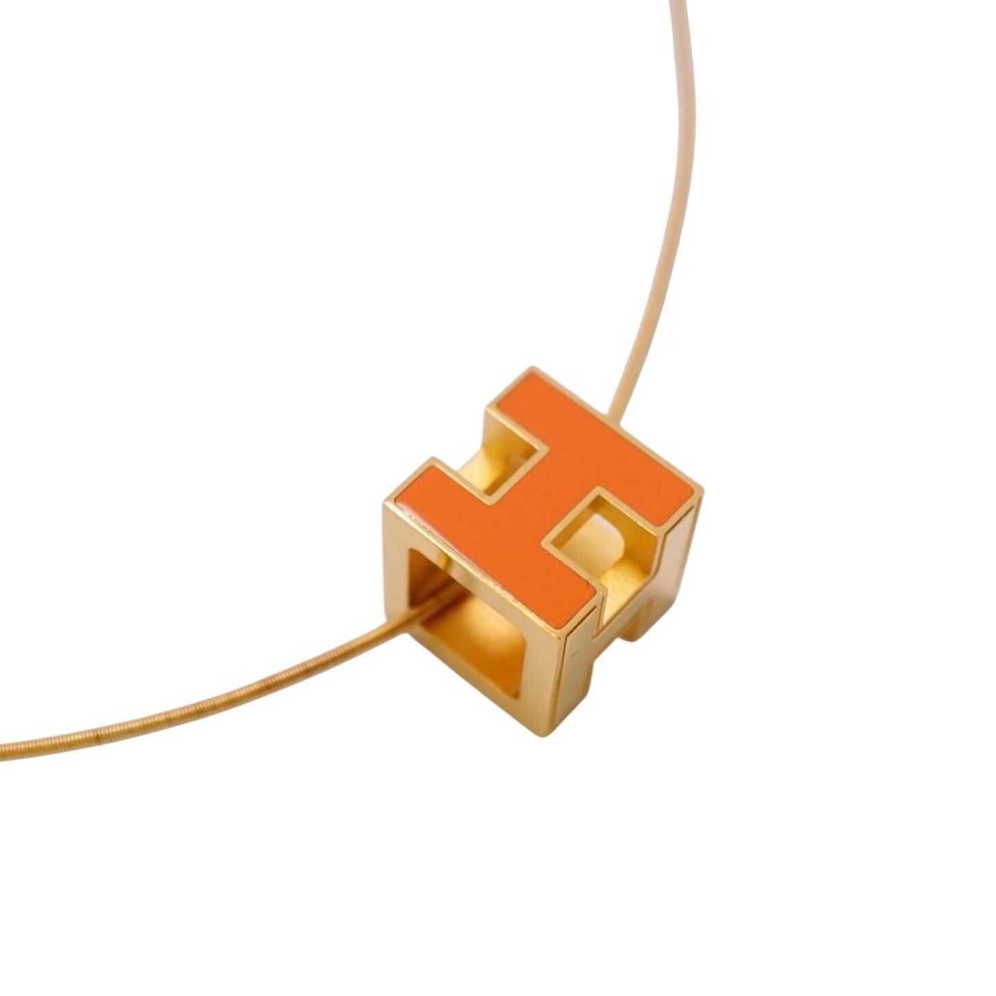 Hermes Orange Gold Necklace