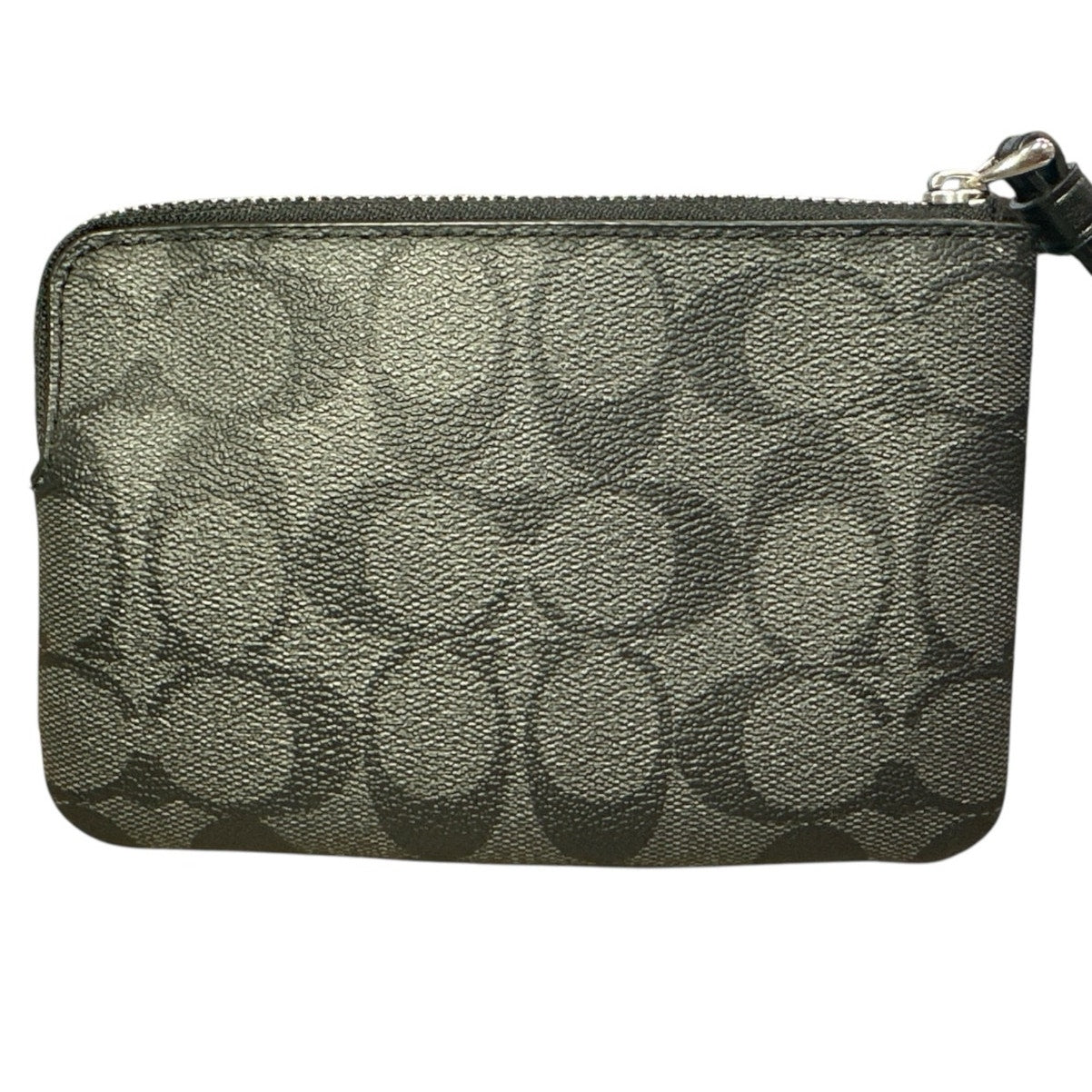 Coach Women's Corner Zip Wristlet In Signature Canvas (Graphite - Black)