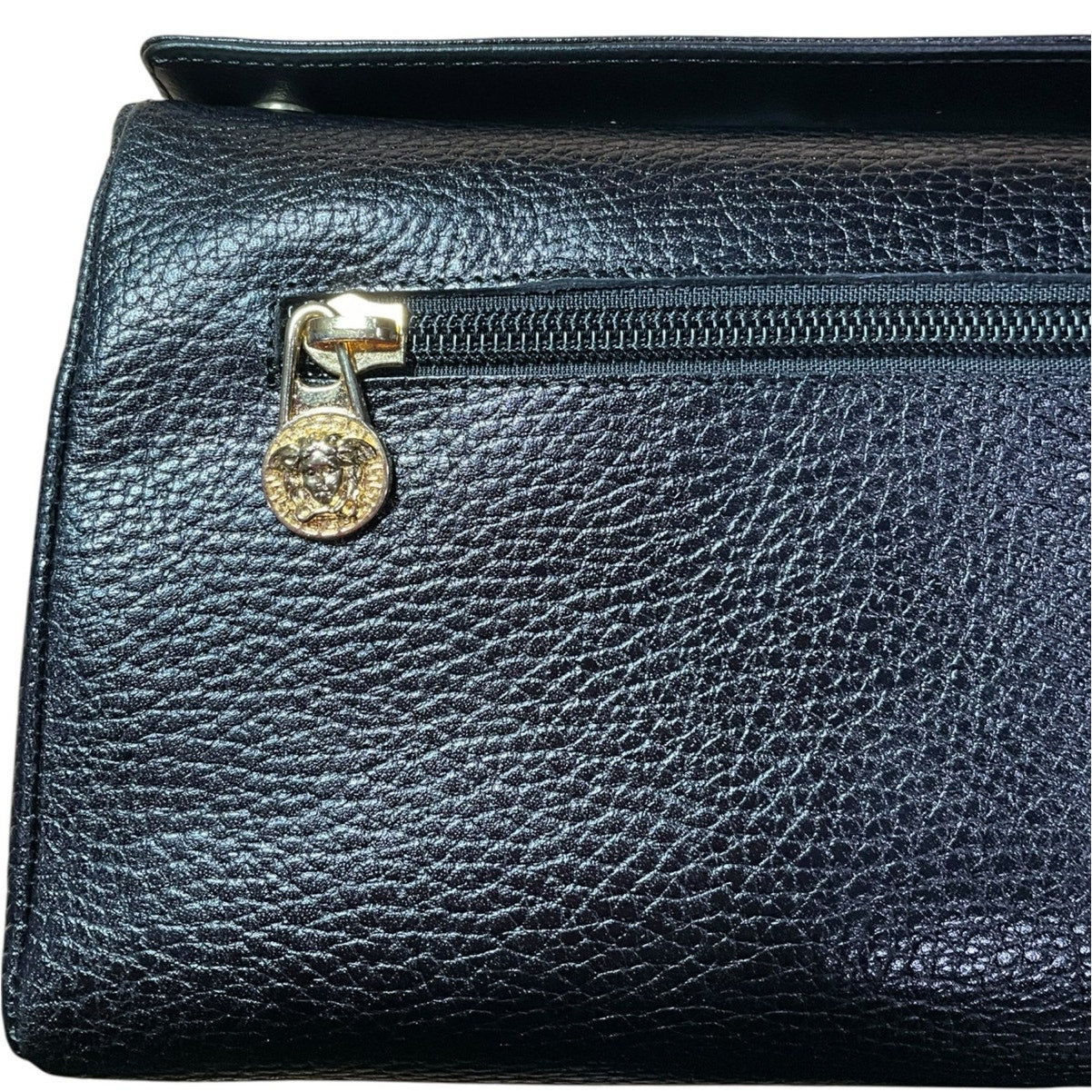 Versace Black Medusa Leather Toiletry Bag