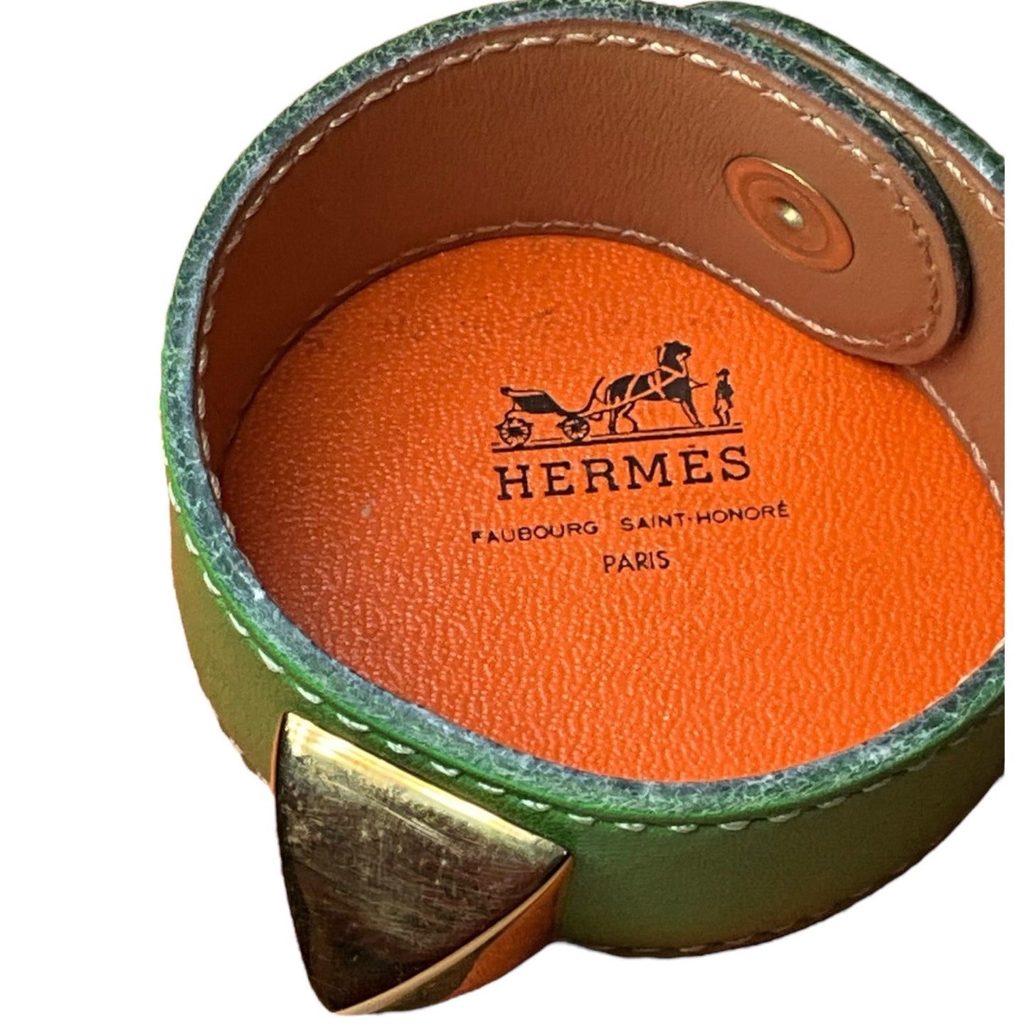 Hermes Green Medor Wrap Bracelet