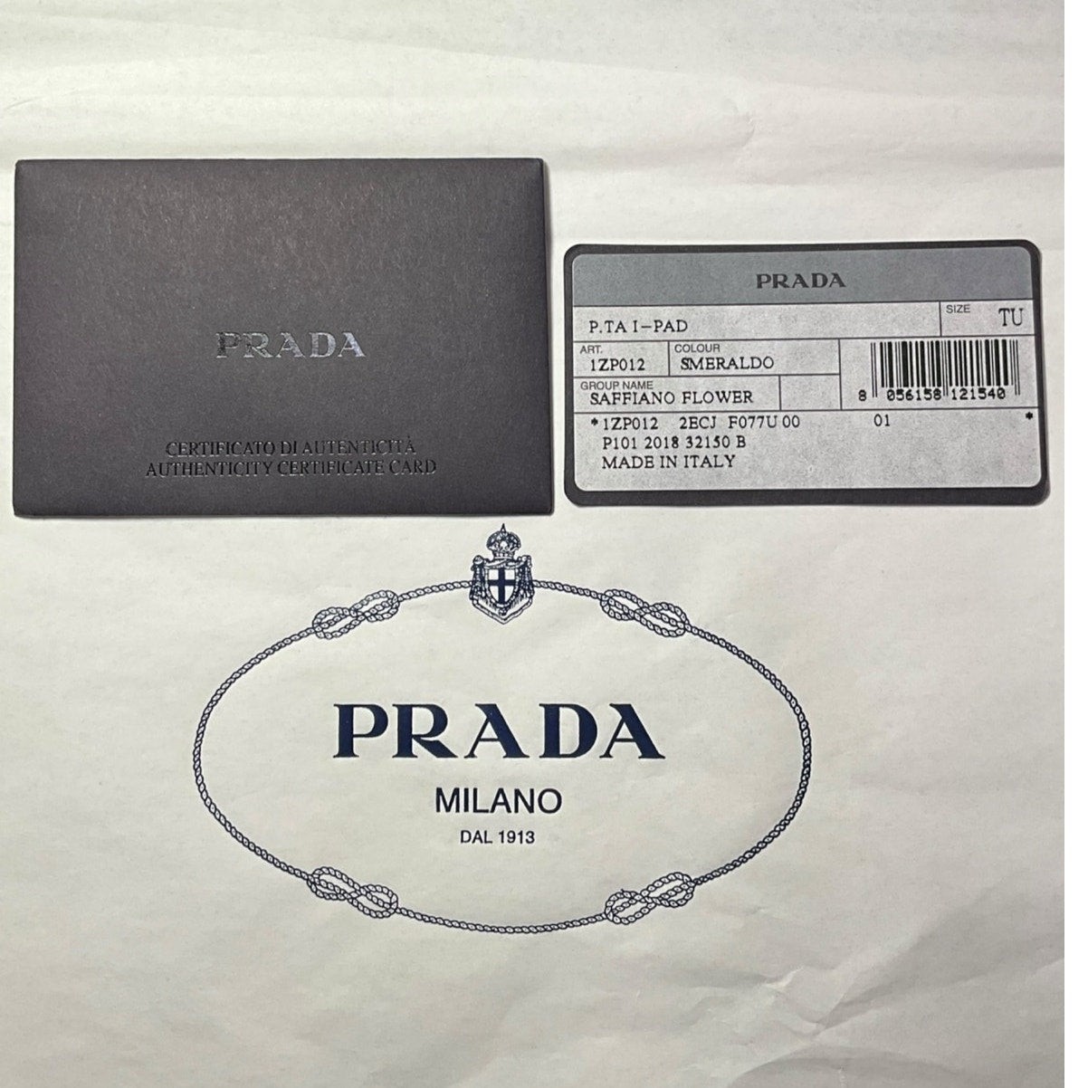 Prada Saffiano Leather Flower Print iPad Tablet Case NWT