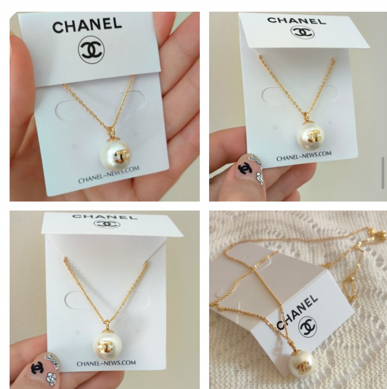 Chanel Pearl Charm Necklace (GWP) – Gold Tone Chain lo