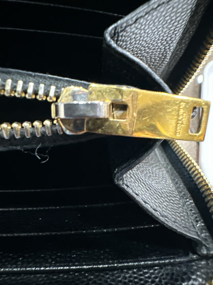YSL Cassandra Zippy Wallet Black - Clairely Amazing