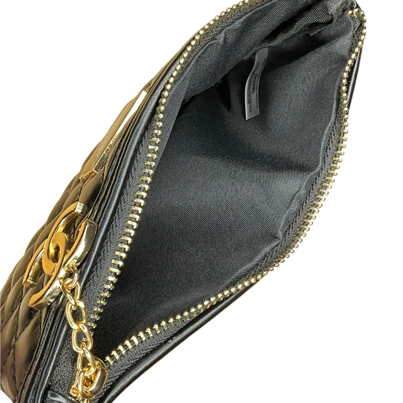 Chanel Makeup Black quilted cosmetic pouch