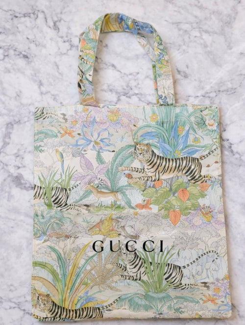 Floral Tiger Canvas Tote Bag - B