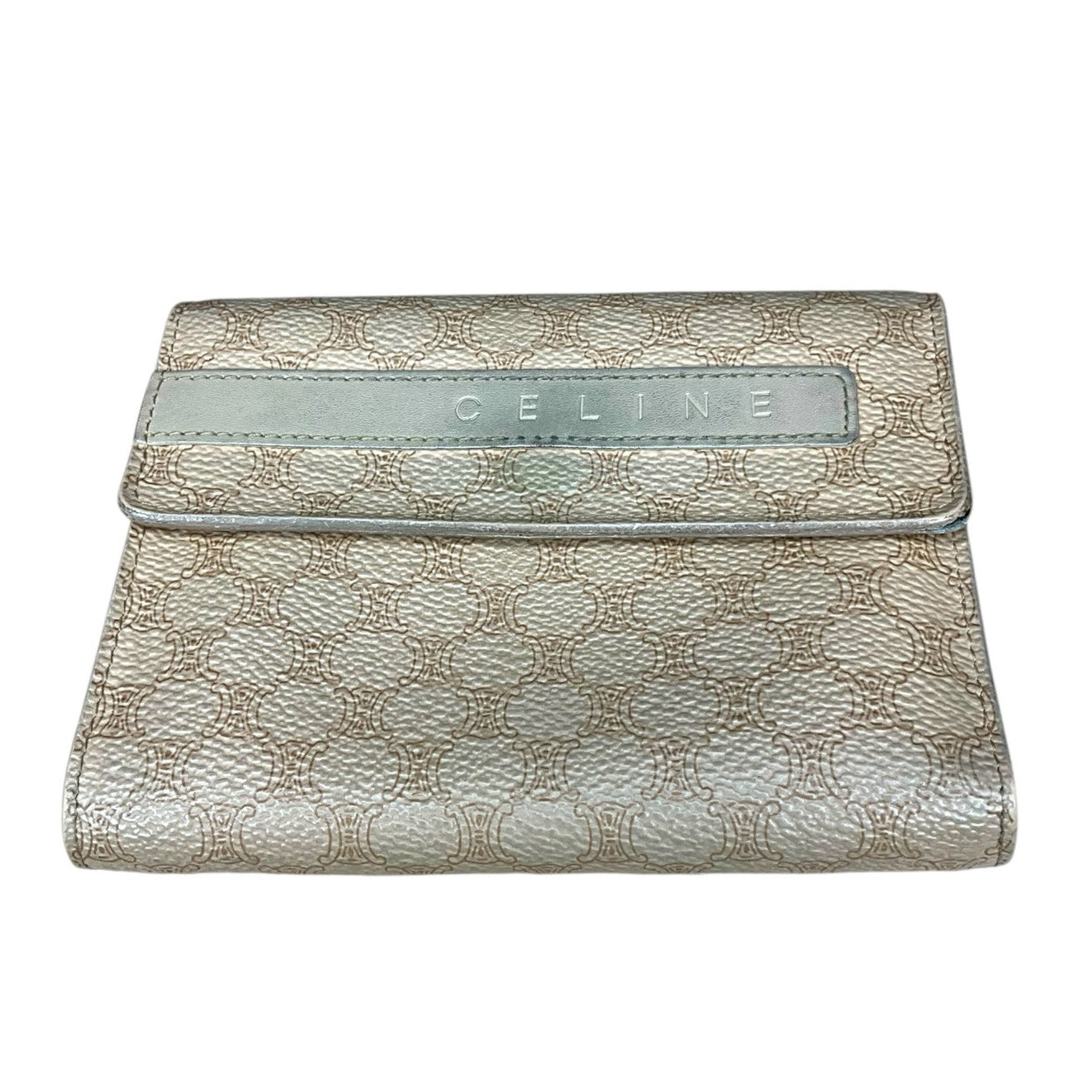 Celine Beige Macadam Tri-Fold Wallet