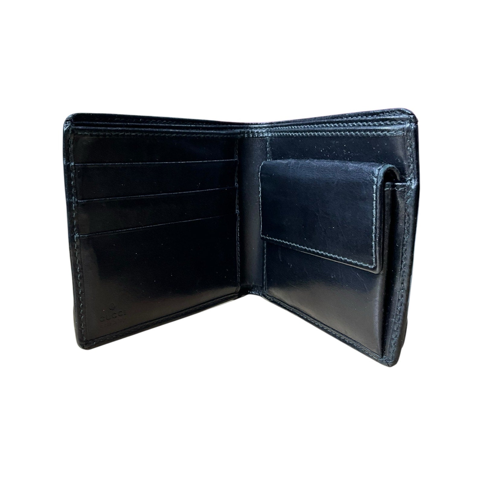 Authentic Pre-Owned Gucci Black Leather Bifold Wallet with Coin Pocket