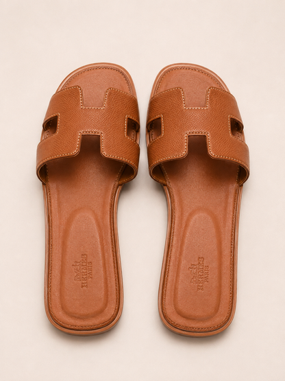 👑 Clairely Select Leather H Slide Sandals