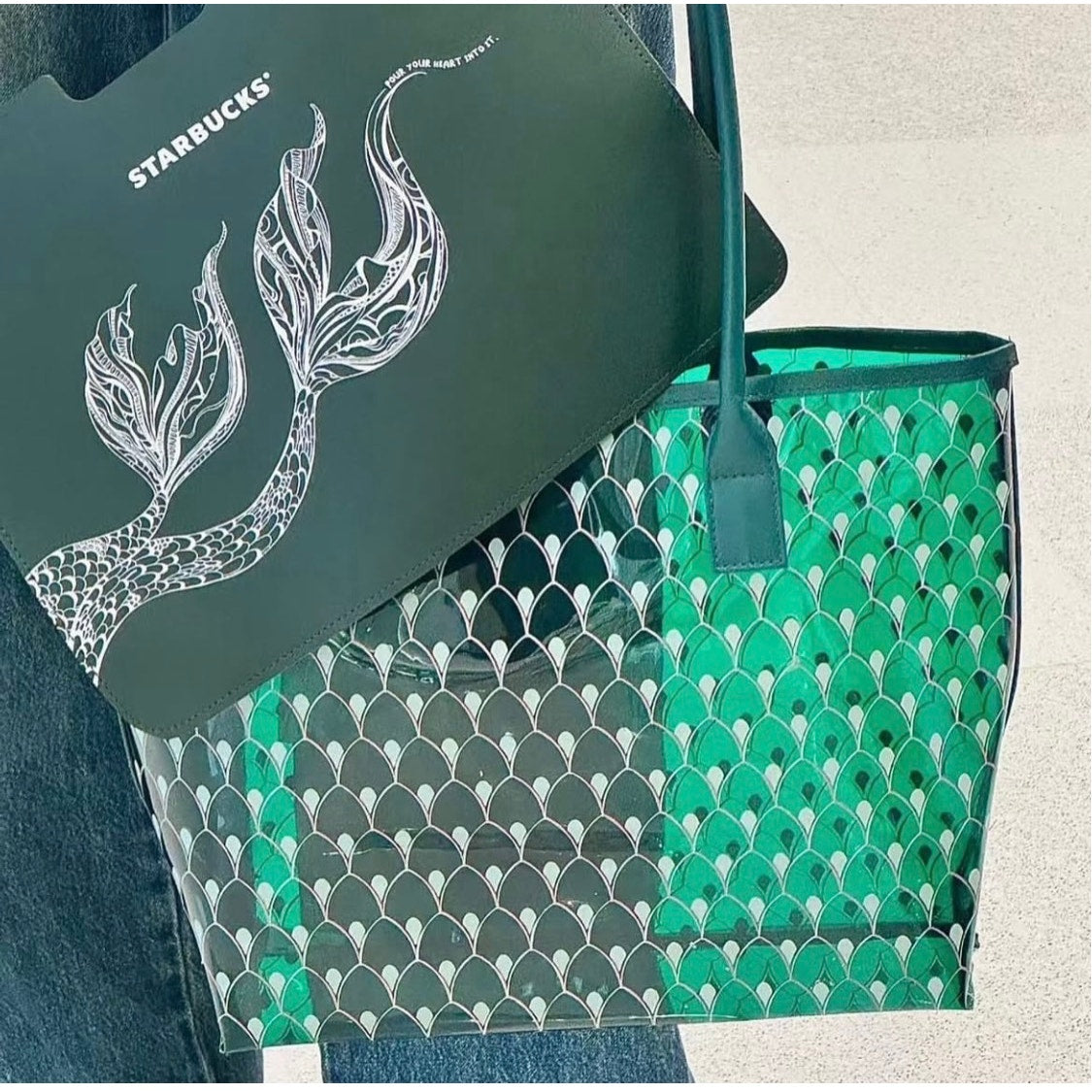 Starbucks China Exclusive Mermaid Jelly Tote ✨ Rare Find • Limited Release • Collector Piece