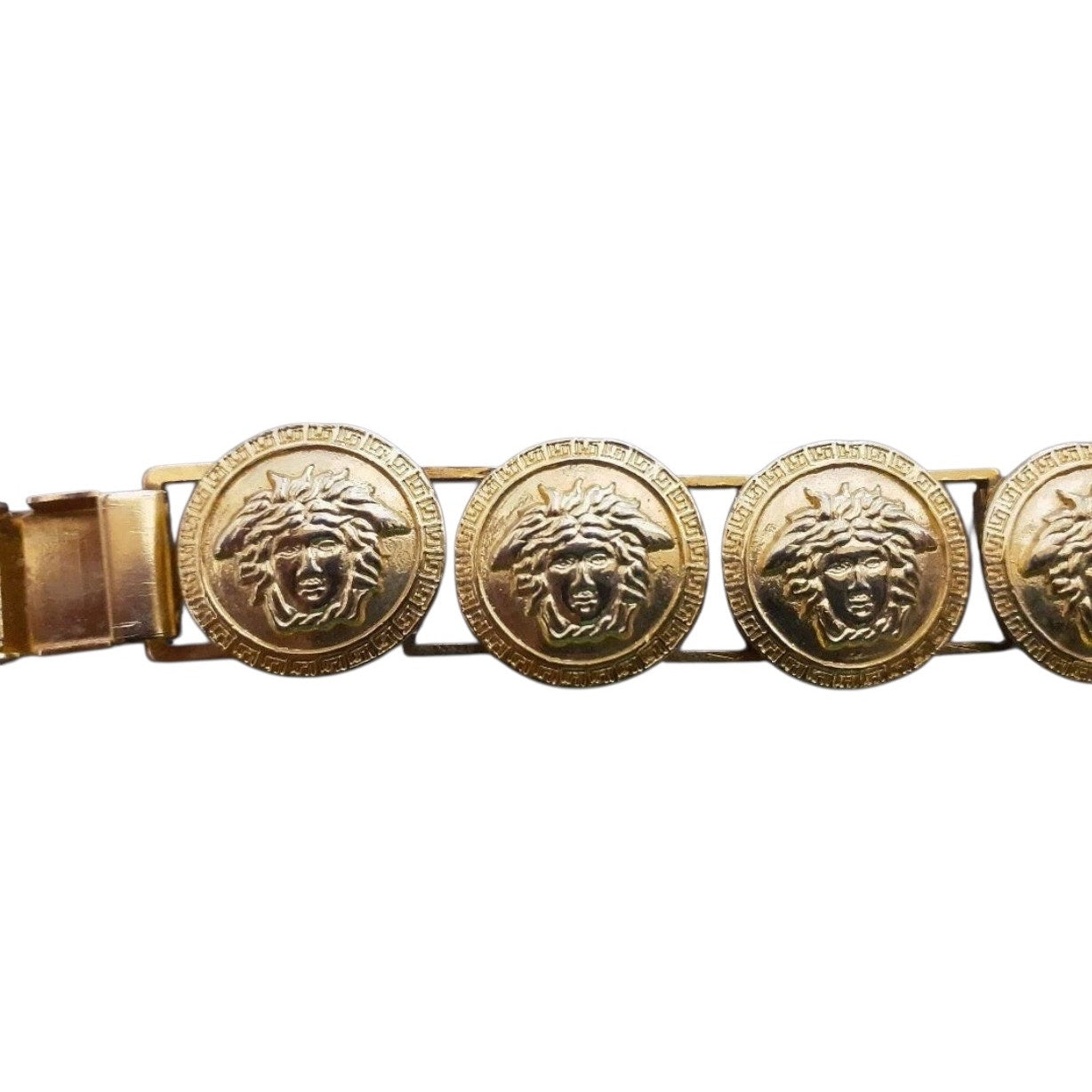 Iconic 1990s Gianni Versace Gold-Tone Medusa Charm Bracelet