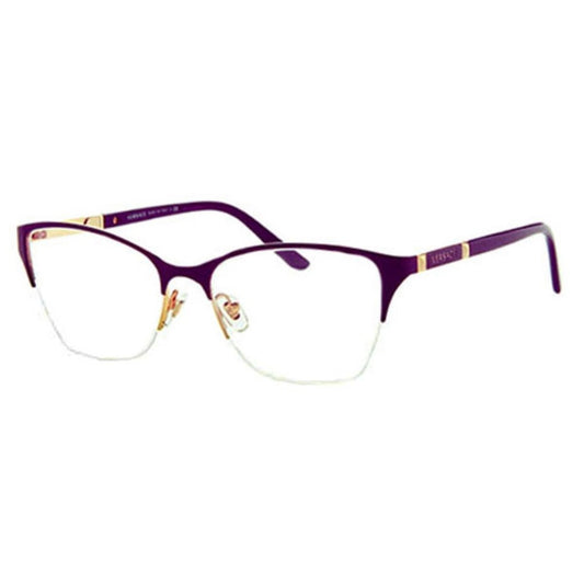 Versace Violet Gold Metal Semi-Rimless Eyeglasses 53mm
