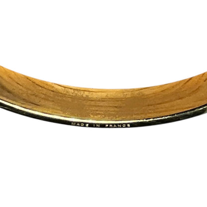 Hermes Lizard Kelly Lock Black & Gold Bangle
