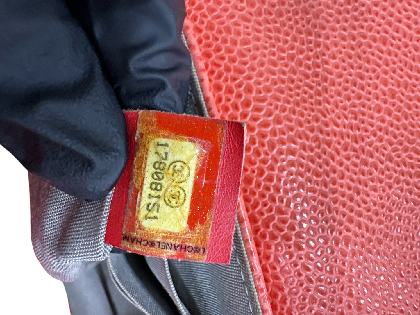 Chanel CORAL Caviar Leather Half Moon Wallet On Chain - Clairely Amazing