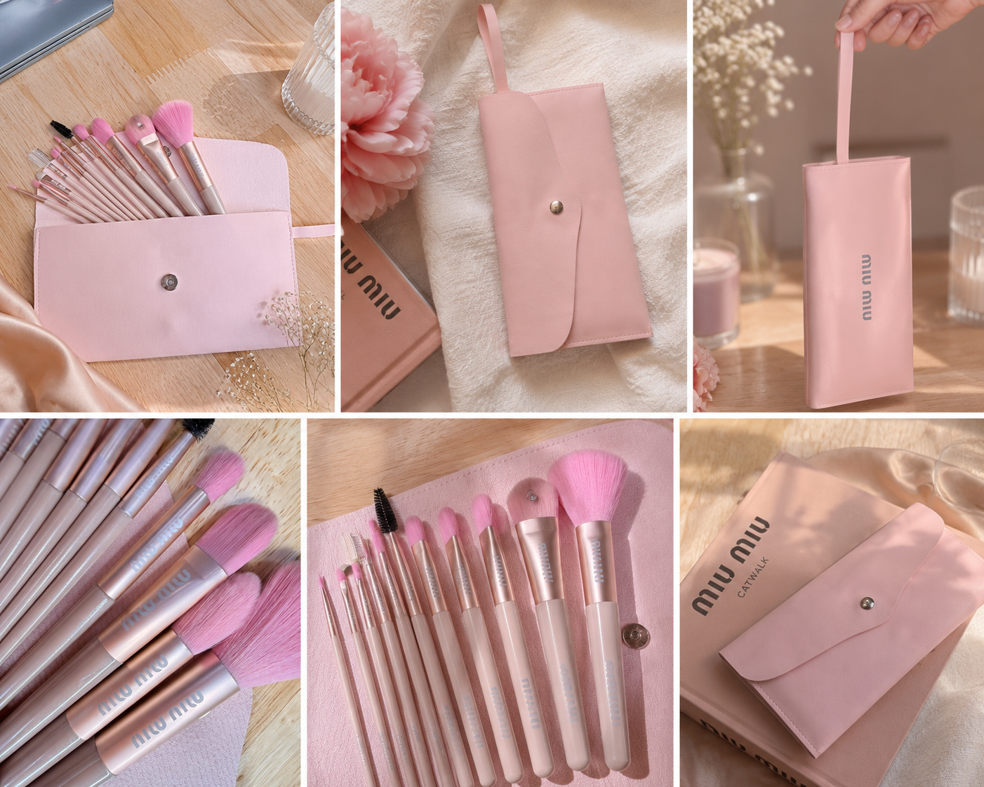 Pink 12-Piece Makeup Brush Set