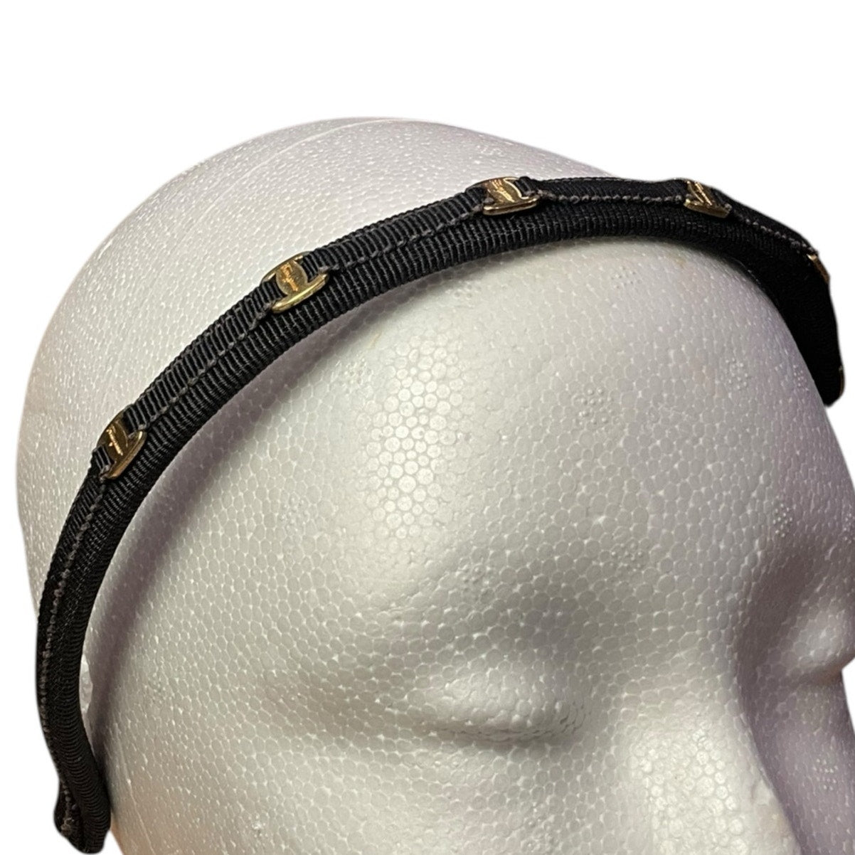 Ferragamo Black Vara Gold Headband