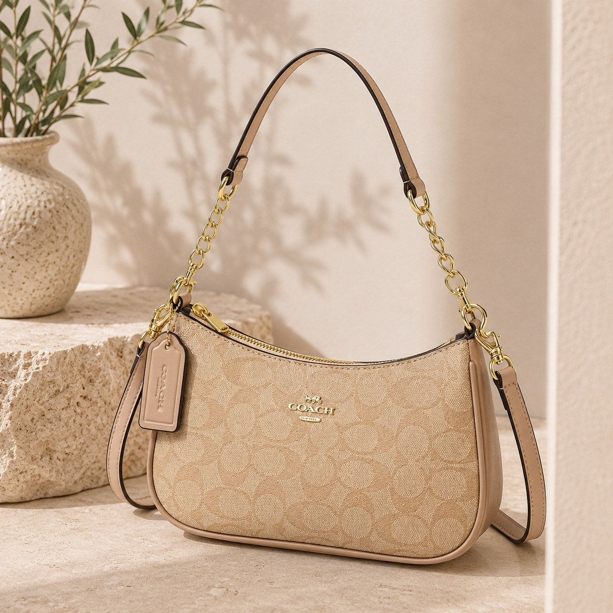 ⭐Fashion Signature Pink Convertible Shoulder & Crossbody Bag