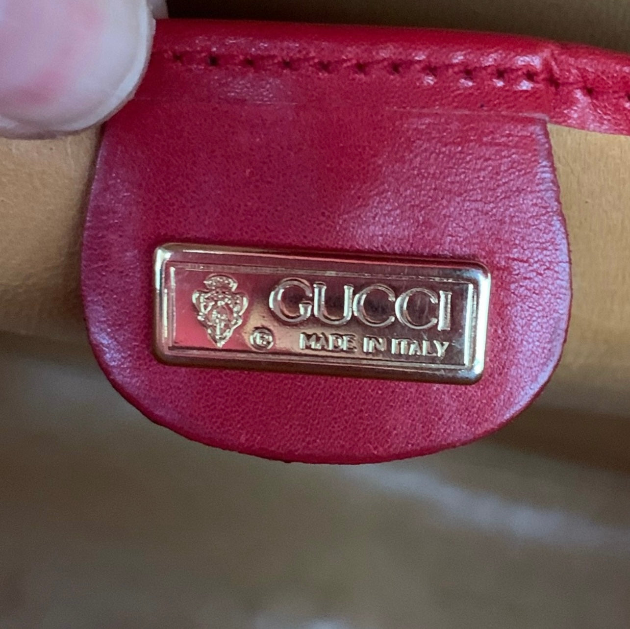 GUCCI Lady Lock Red Leather Vintage Handbag - Clairely Amazing