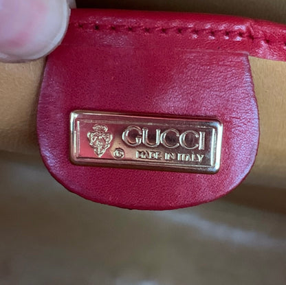 GUCCI Lady Lock Red Leather Vintage Handbag - Clairely Amazing