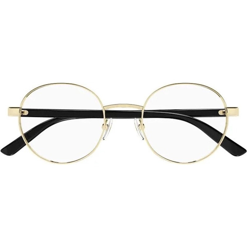 Authentic Gucci GG1585O Round Eyeglass Frames – Gold & Black | Made in Italy