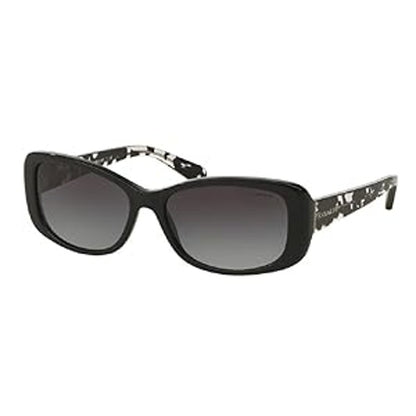 Coach Black Crystal Mosaic/Light Grey Gradient Rectangle Women Sunglasses