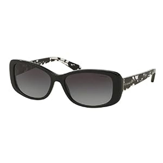 Coach Black Crystal Mosaic/Light Grey Gradient Rectangle Women Sunglasses