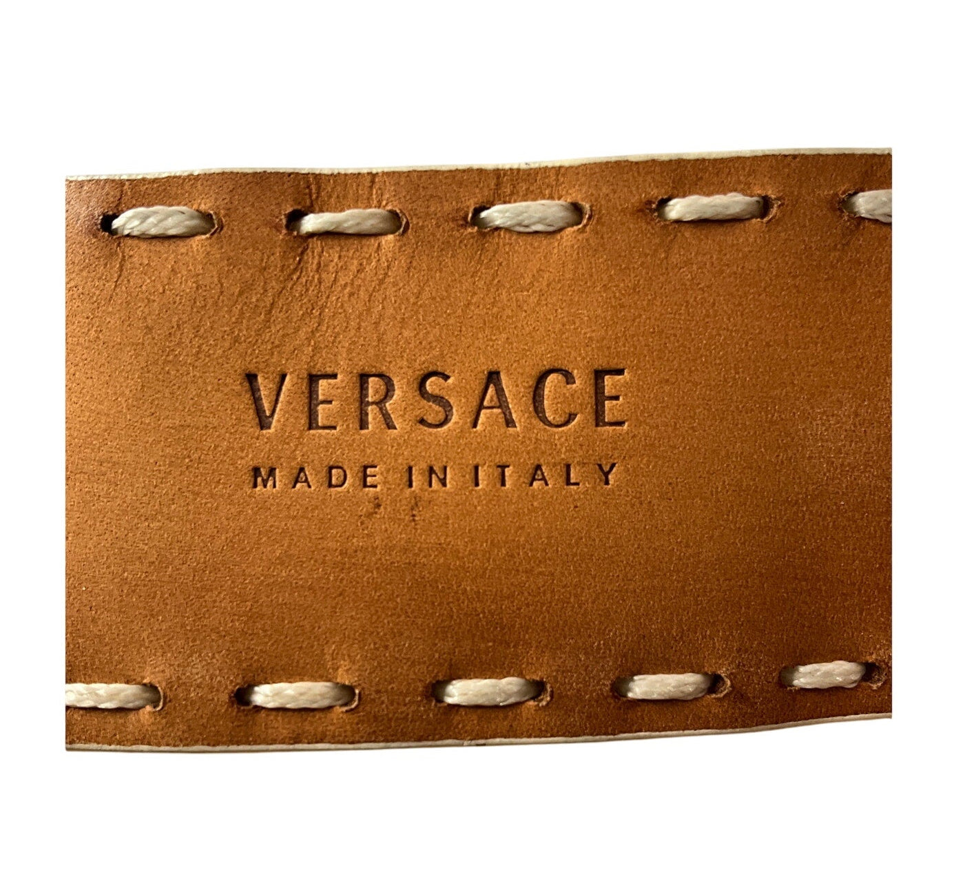 Versace White Leather Belt
