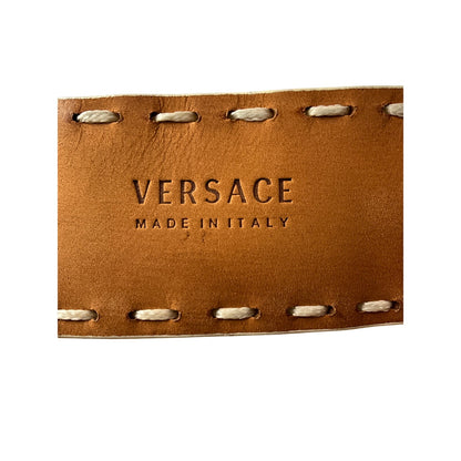 Versace White Leather Belt