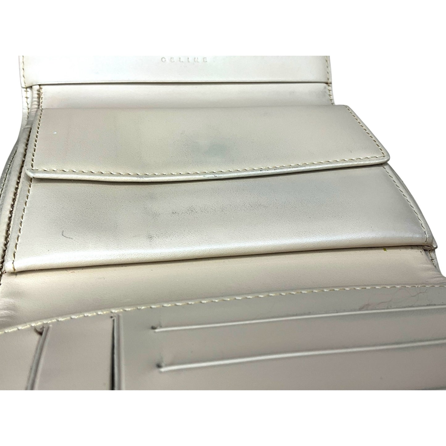 Celine Beige Macadam Tri-Fold Wallet