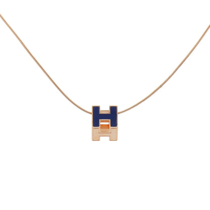 Hermes Blue Rose Gold Necklace