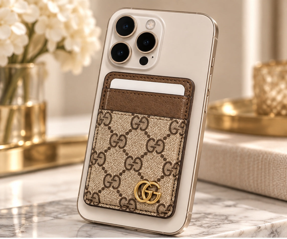 Fashion Monogram Magnetic Phone Wallet Card Holder