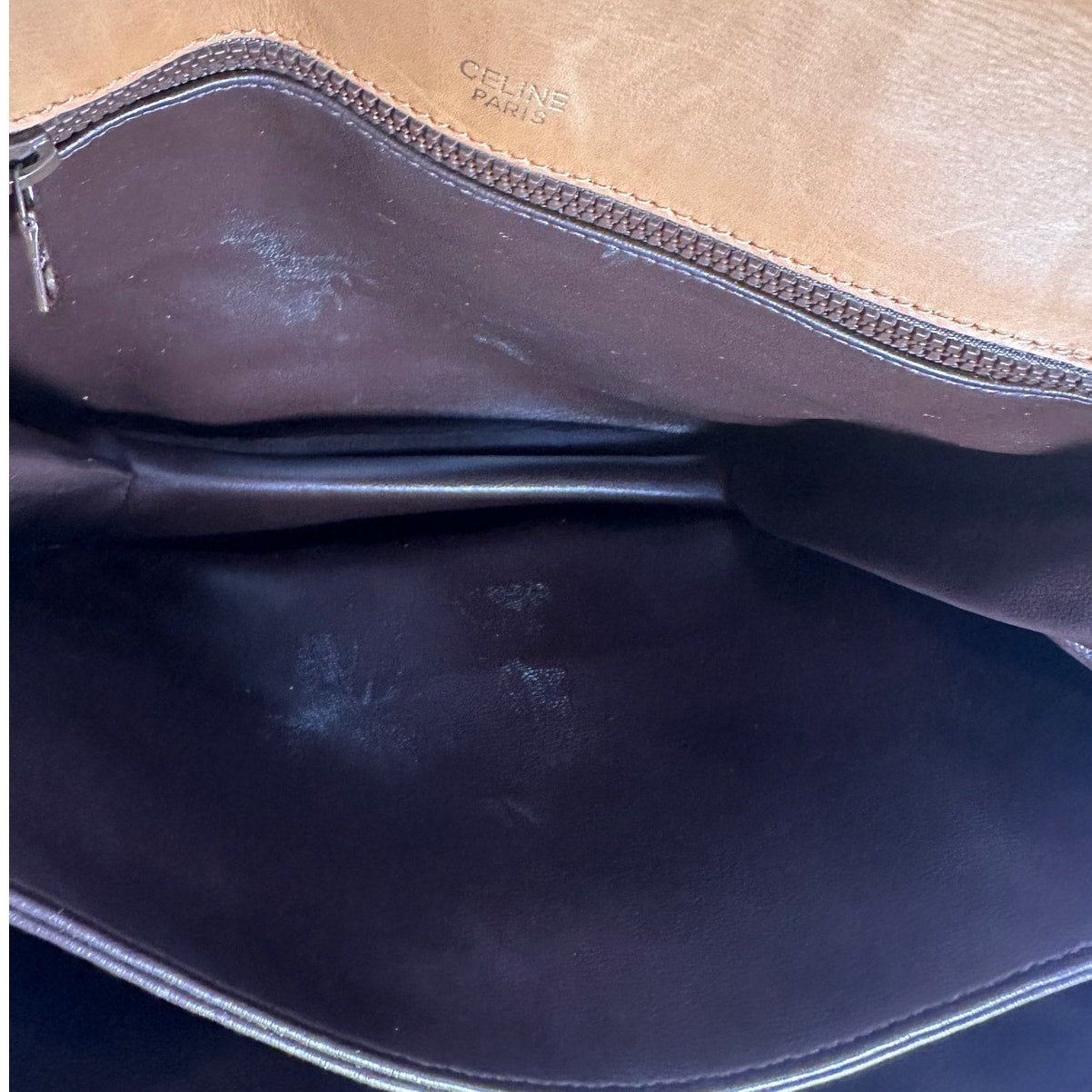 Celine Brown Macadam PVC Gold Shoulder Bag