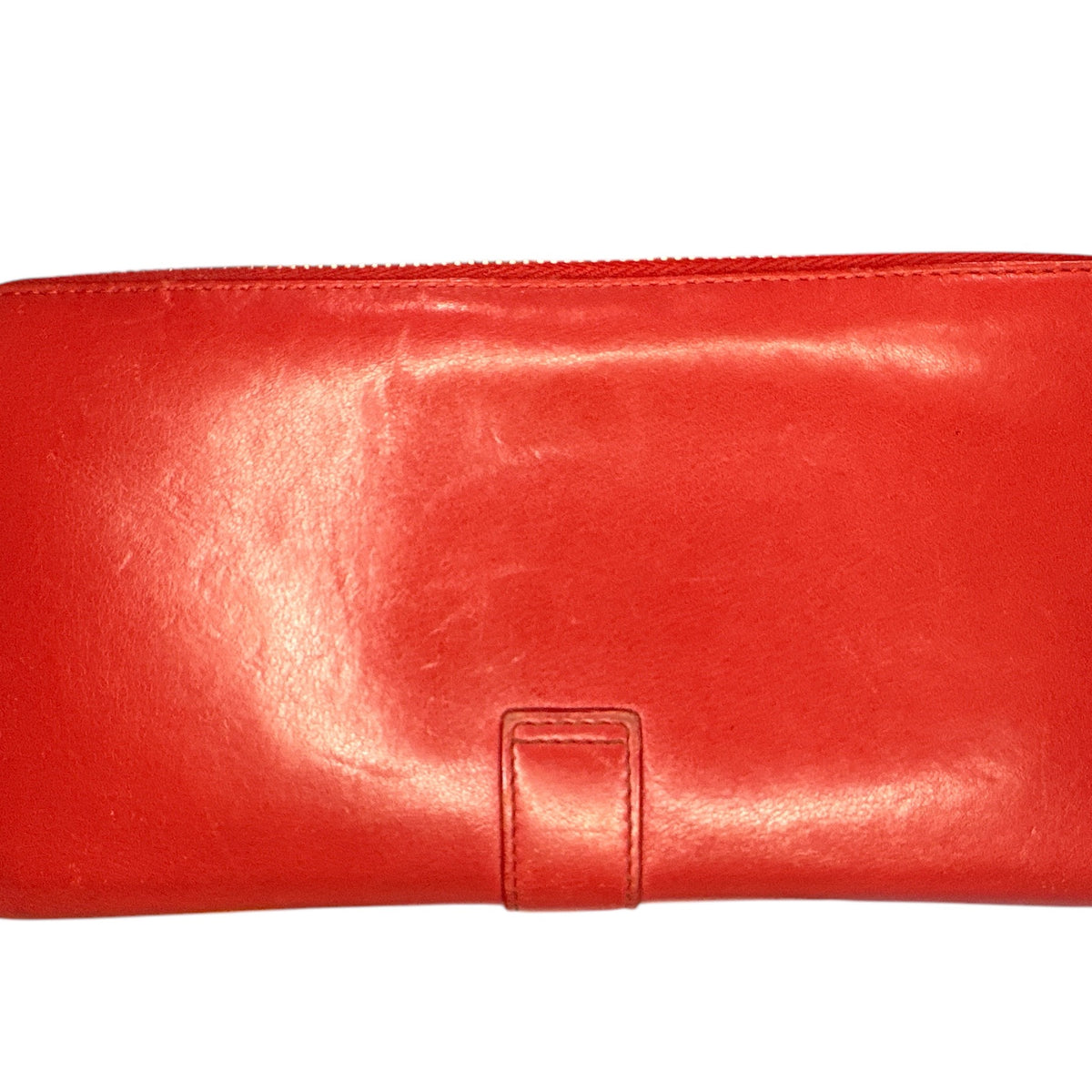 Saint Laurent Red Leather Monogram Zip Around Wallet - Clairely Amazing