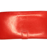 Saint Laurent Red Leather Monogram Zip Around Wallet - Clairely Amazing