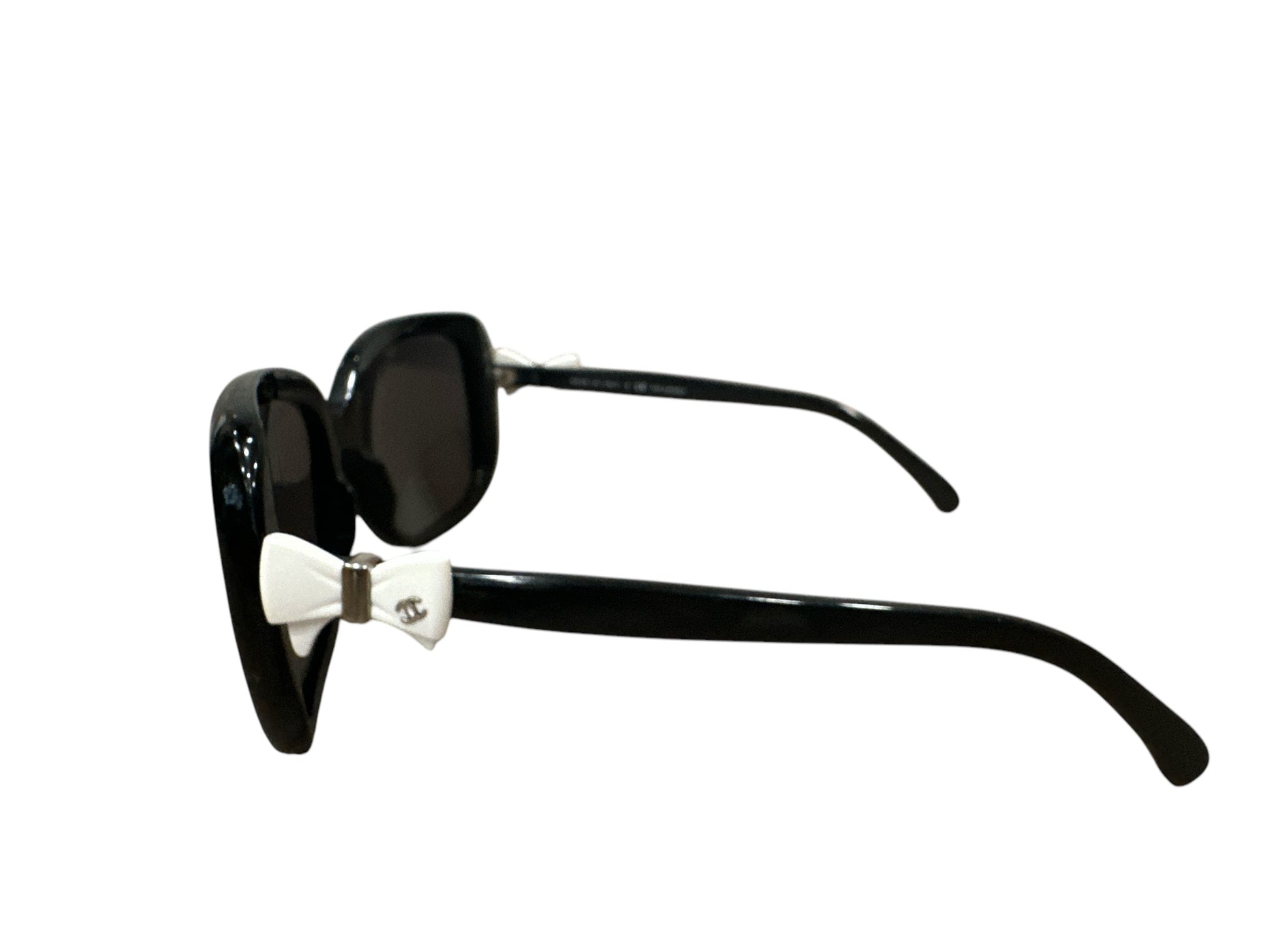 Chanel CC White Bows on Side Sunglasses - Clairely Amazing