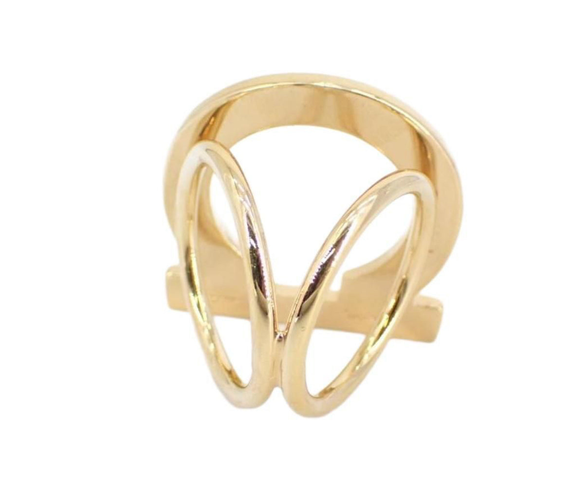 Salvatore Ferragamo Gancini Goldtone Scarf Ring - Clairely Amazing