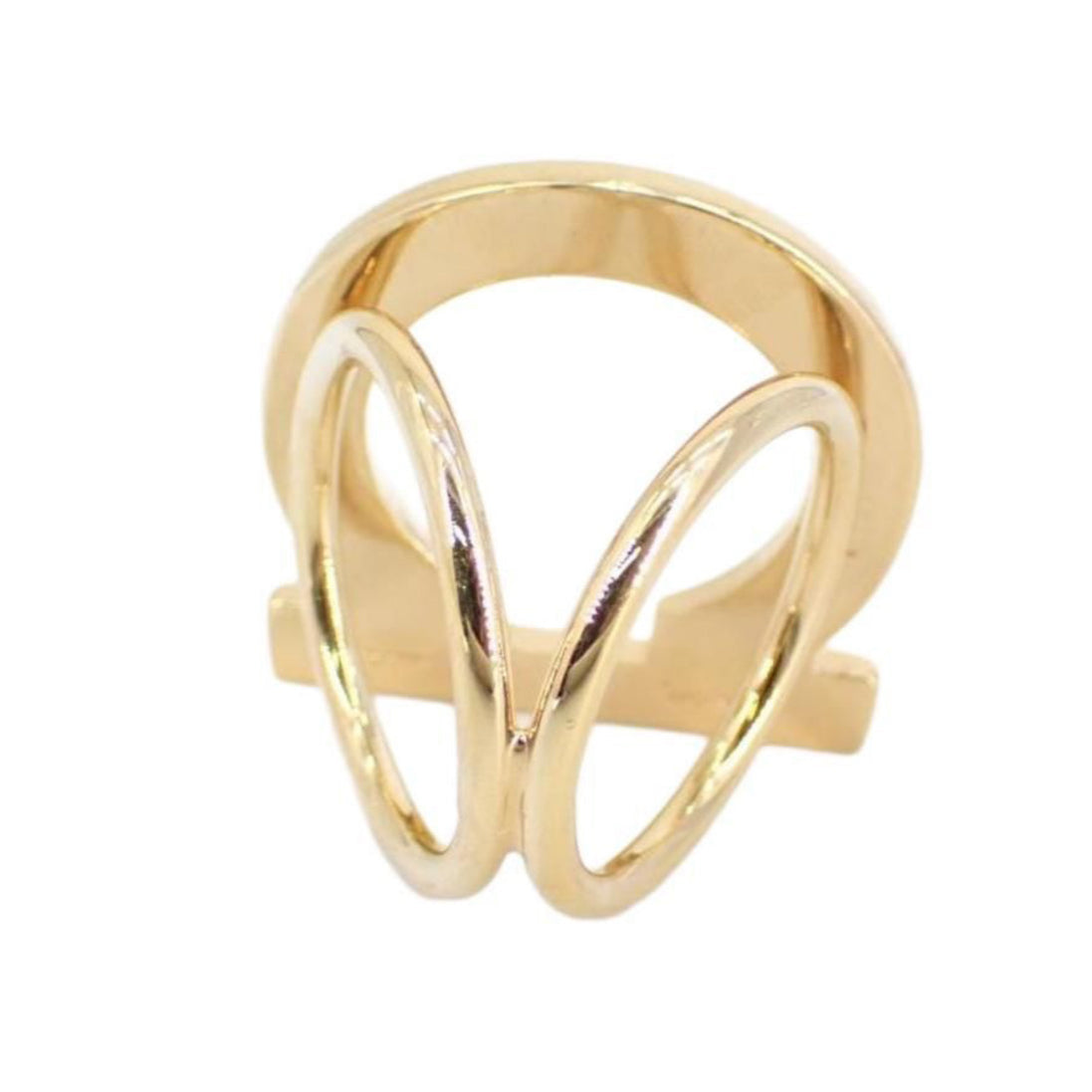Salvatore Ferragamo Gancini Goldtone Scarf Ring - Clairely Amazing