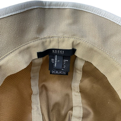 GUCCI Double G Canvas Baguette Hat Beige