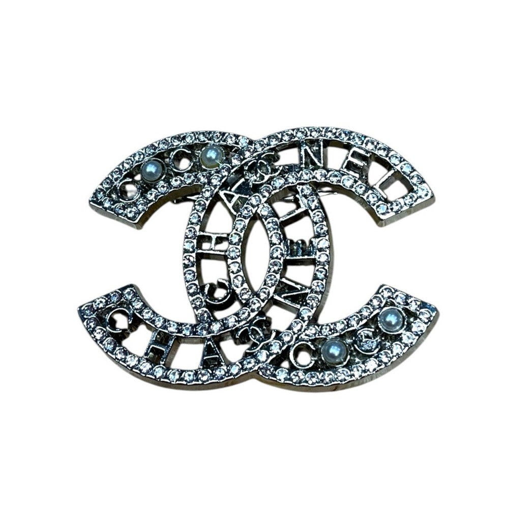 Crystal Double C Style Brooch Pin – Various Designs & Finishes