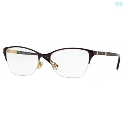 Versace Violet Gold Metal Semi-Rimless Eyeglasses 53mm