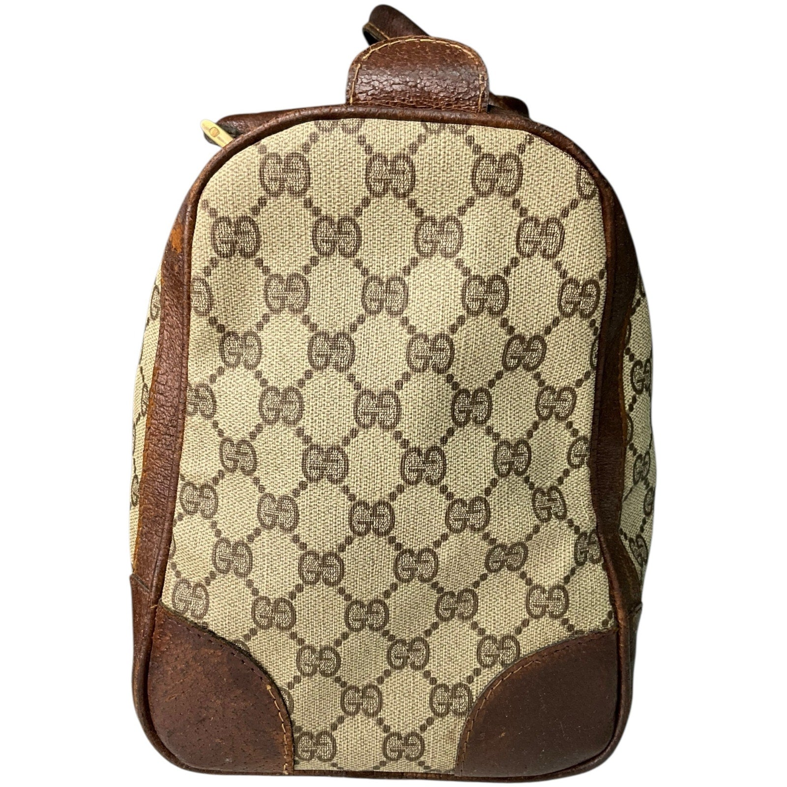 Authentic Vintage GUCCI Boston Bag Sherry Line Brown