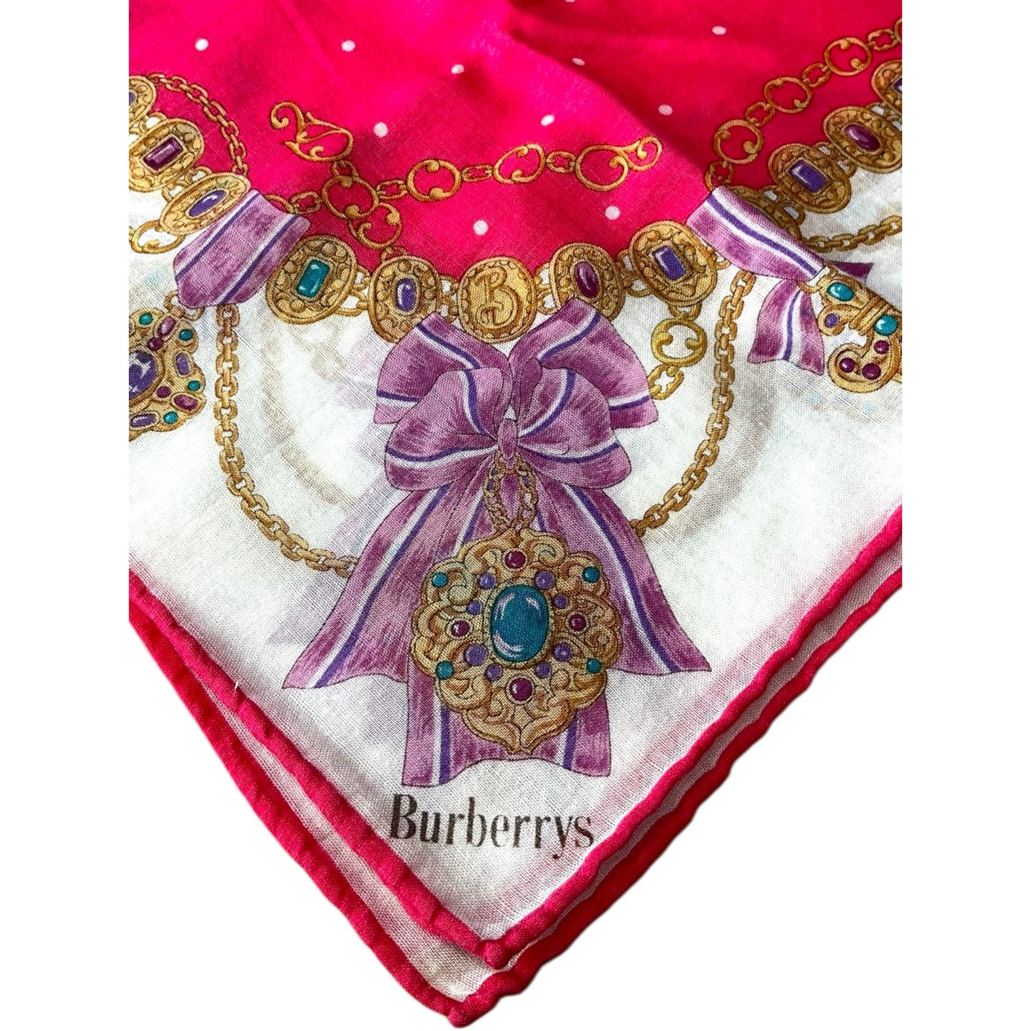Burberry Pink Silk Pocket Square