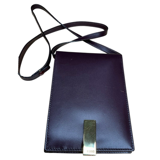 Gucci Brown Leather Wallet Shoulder Strap