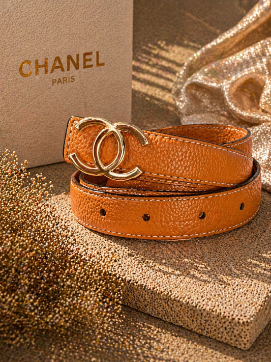 Luxury-Inspired Fashion Belt Collection – Gold Hardware Adjustable Waist Belt