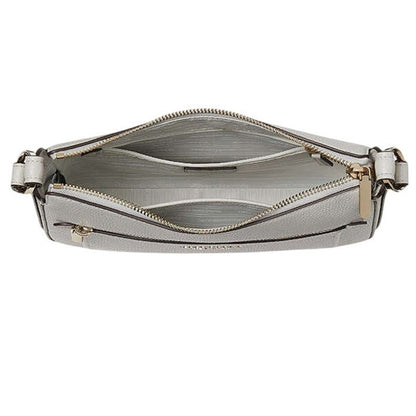 Kate Spade Hudson Medium Pebbled Leather Crossbody - Platinum Gray