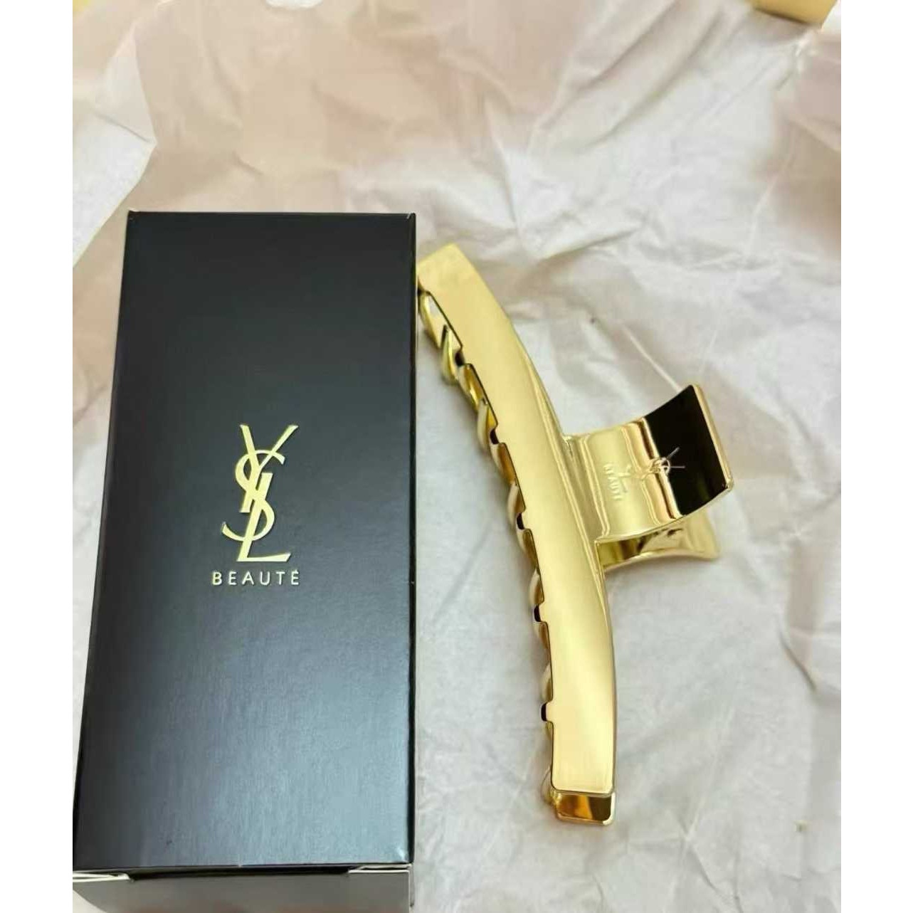YSL Gold Hair Claw Clip – Luxe Metal Finish | GWP Edition